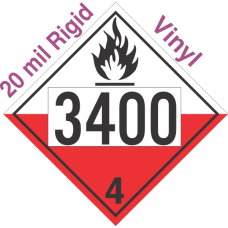 Spontaneously Combustible Class 4.2 UN3400 20mil Rigid Vinyl DOT Placard