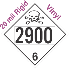 Toxic Class 6.2 UN2900 20mil Rigid Vinyl DOT Placard