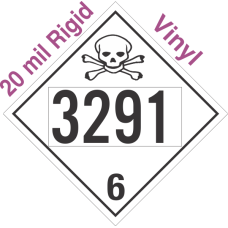 Toxic Class 6.2 UN3291 20mil Rigid Vinyl DOT Placard