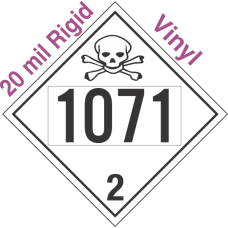 Toxic Gas Class 2.3 UN1071 20mil Rigid Vinyl DOT Placard