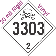 Toxic Gas Class 2.3 UN3303 20mil Rigid Vinyl DOT Placard