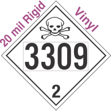 Toxic Gas Class 2.3 UN3309 20mil Rigid Vinyl DOT Placard