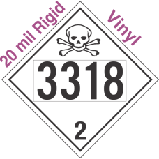 Toxic Gas Class 2.3 UN3318 20mil Rigid Vinyl DOT Placard