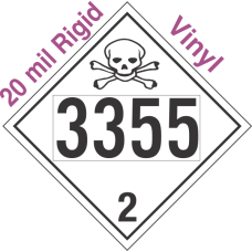 Toxic Gas Class 2.3 UN3355 20mil Rigid Vinyl DOT Placard