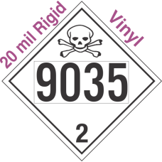 Toxic Gas Class 2.3 UN9035 20mil Rigid Vinyl DOT Placard