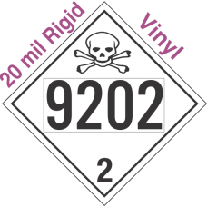 Toxic Gas Class 2.3 UN9202 20mil Rigid Vinyl DOT Placard