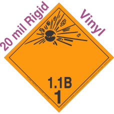 Explosive Class 1.1B Wordless 20mil Rigid Vinyl DOT Placard
