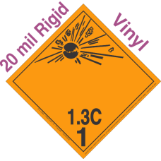 Explosive Class 1.3C Wordless 20mil Rigid Vinyl DOT Placard