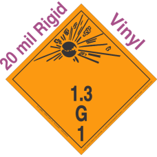 Explosive Class 1.3G Wordless 20mil Rigid Vinyl DOT Placard