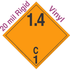 Explosive Class 1.4C Wordless 20mil Rigid Vinyl DOT Placard