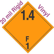Explosive Class 1.4F Wordless 20mil Rigid Vinyl DOT Placard