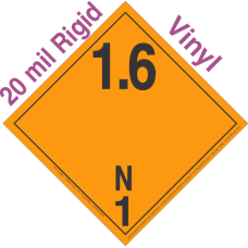 Explosive Class 1.6N Wordless 20mil Rigid Vinyl DOT Placard