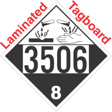 Corrosive Class 8 UN3506 Tagboard DOT Placard