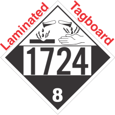 Corrosive Class 8 UN1724 Tagboard DOT Placard