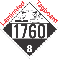 Corrosive Class 8 UN1760 Tagboard DOT Placard