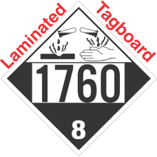 Corrosive Class 8 UN1760 Tagboard DOT Placard