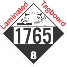 Corrosive Class 8 UN1765 Tagboard DOT Placard
