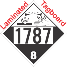 Corrosive Class 8 UN1787 Tagboard DOT Placard