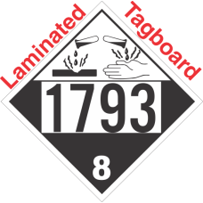 Corrosive Class 8 UN1793 Tagboard DOT Placard