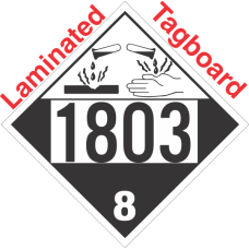 Corrosive Class 8 UN1803 Tagboard DOT Placard