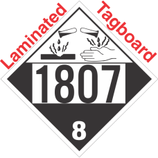 Corrosive Class 8 UN1807 Tagboard DOT Placard