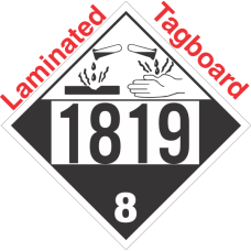 Corrosive Class 8 UN1819 Tagboard DOT Placard