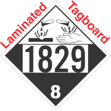 Corrosive Class 8 UN1829 Tagboard DOT Placard