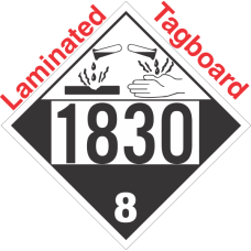 Corrosive Class 8 UN1830 Tagboard DOT Placard