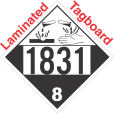 Corrosive Class 8 UN1831 Tagboard DOT Placard
