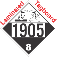 Corrosive Class 8 UN1905 Tagboard DOT Placard
