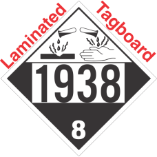Corrosive Class 8 UN1938 Tagboard DOT Placard