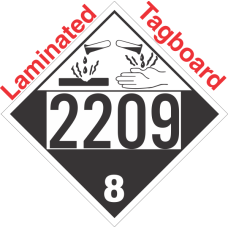 Corrosive Class 8 UN2209 Tagboard DOT Placard