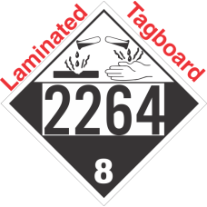 Corrosive Class 8 UN2264 Tagboard DOT Placard