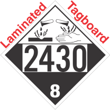 Corrosive Class 8 UN2430 Tagboard DOT Placard