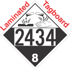 Corrosive Class 8 UN2434 Tagboard DOT Placard