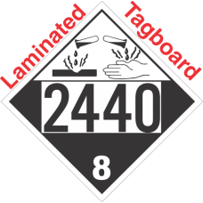 Corrosive Class 8 UN2440 Tagboard DOT Placard