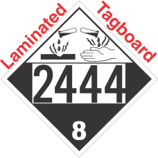 Corrosive Class 8 UN2444 Tagboard DOT Placard