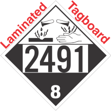 Corrosive Class 8 UN2491 Tagboard DOT Placard