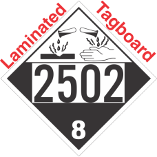 Corrosive Class 8 UN2502 Tagboard DOT Placard