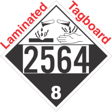 Corrosive Class 8 UN2564 Tagboard DOT Placard