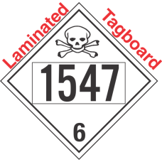 Poison Toxic Class 6.1 UN1547 Tagboard DOT Placard