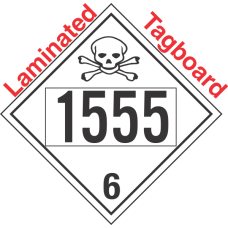 Poison Toxic Class 6.1 UN1555 Tagboard DOT Placard
