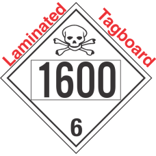 Poison Toxic Class 6.1 UN1600 Tagboard DOT Placard