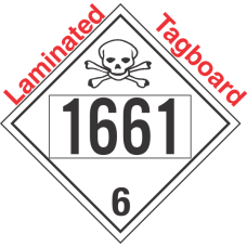Poison Toxic Class 6.1 UN1661 Tagboard DOT Placard