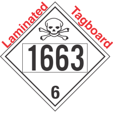 Poison Toxic Class 6.1 UN1663 Tagboard DOT Placard