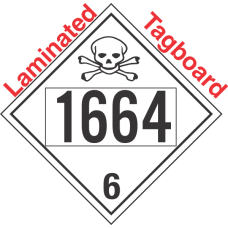 Poison Toxic Class 6.1 UN1664 Tagboard DOT Placard