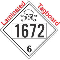Poison Toxic Class 6.1 UN1672 Tagboard DOT Placard