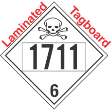Poison Toxic Class 6.1 UN1711 Tagboard DOT Placard