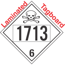 Poison Toxic Class 6.1 UN1713 Tagboard DOT Placard