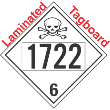 Poison Toxic Class 6.1 UN1722 Tagboard DOT Placard
